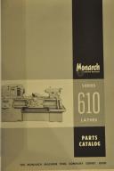 Monarch-Monarch Series 610 Lathe Operators Manual & Parts List-610-Series 610-01